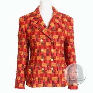 Escada Jacket Blazer Colorful Boucle Wool Mohair Blend Vintage 90s Sz 36